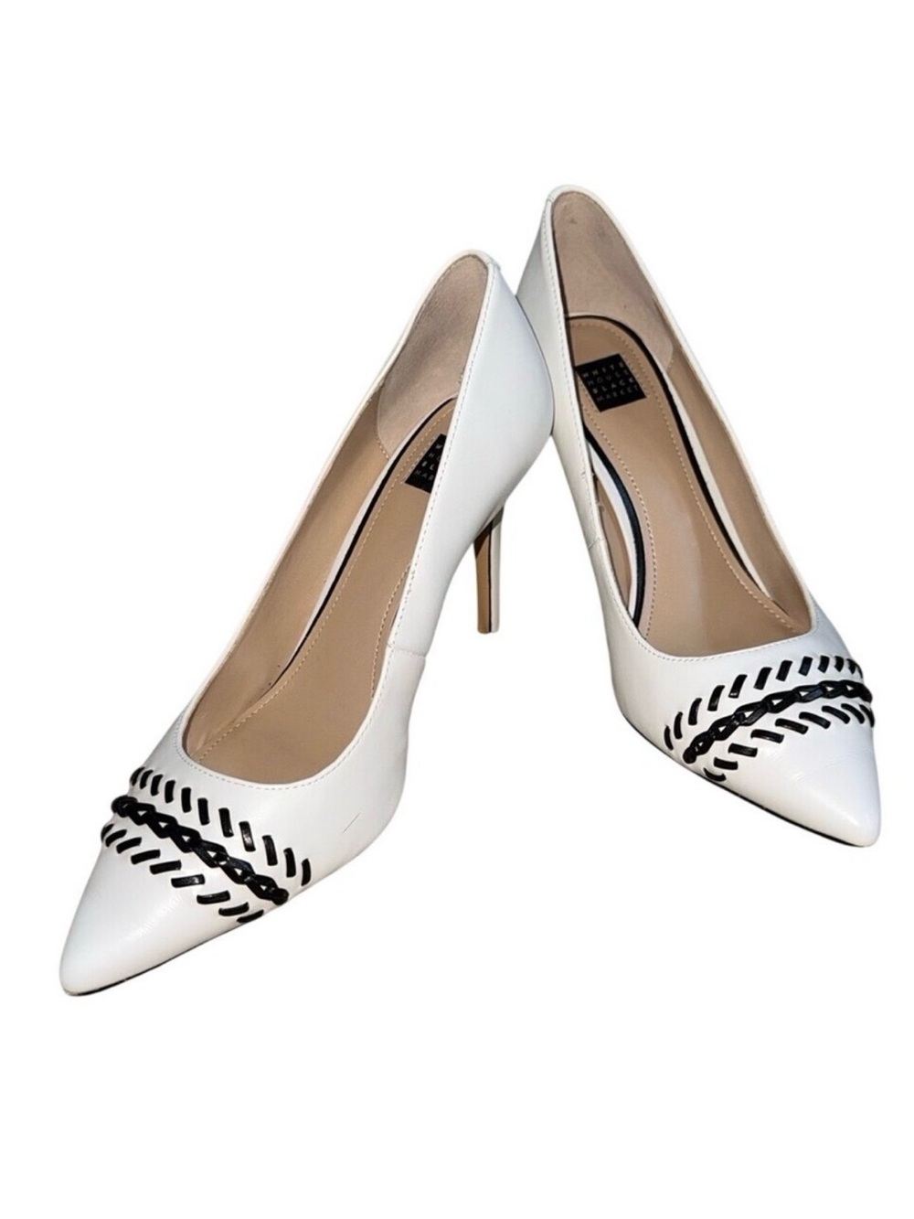 WHBM WHITE HOUSE BLACK MARKET Olivia Leather Whipstitch Pumps | Women's 8M
